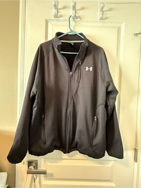 Under Armour Men's Black Full-Zip Performance Jacket with Logo